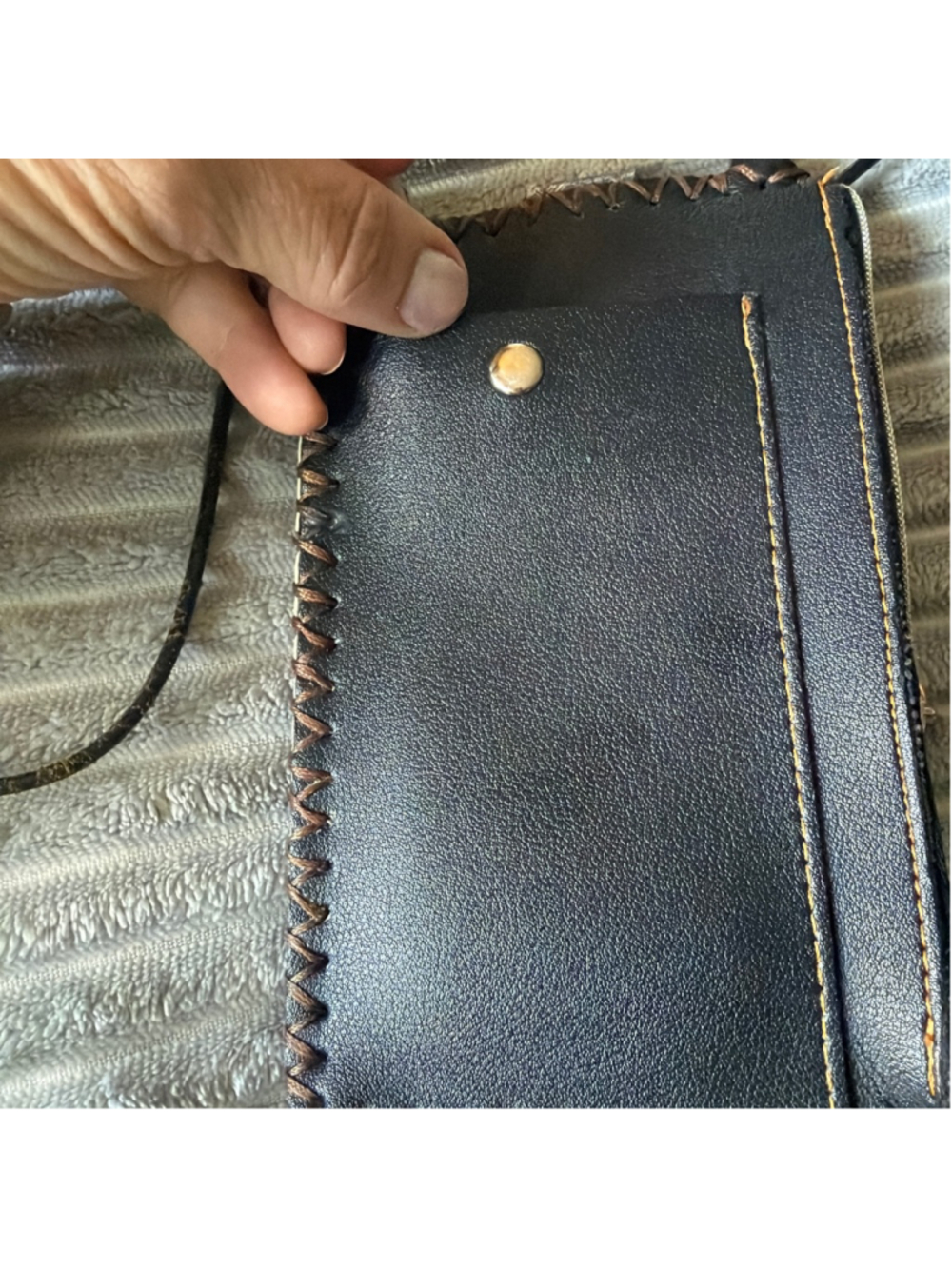 Vinyl, smart phone crossbody clutch handmade ￼ - Picture 2 of 7